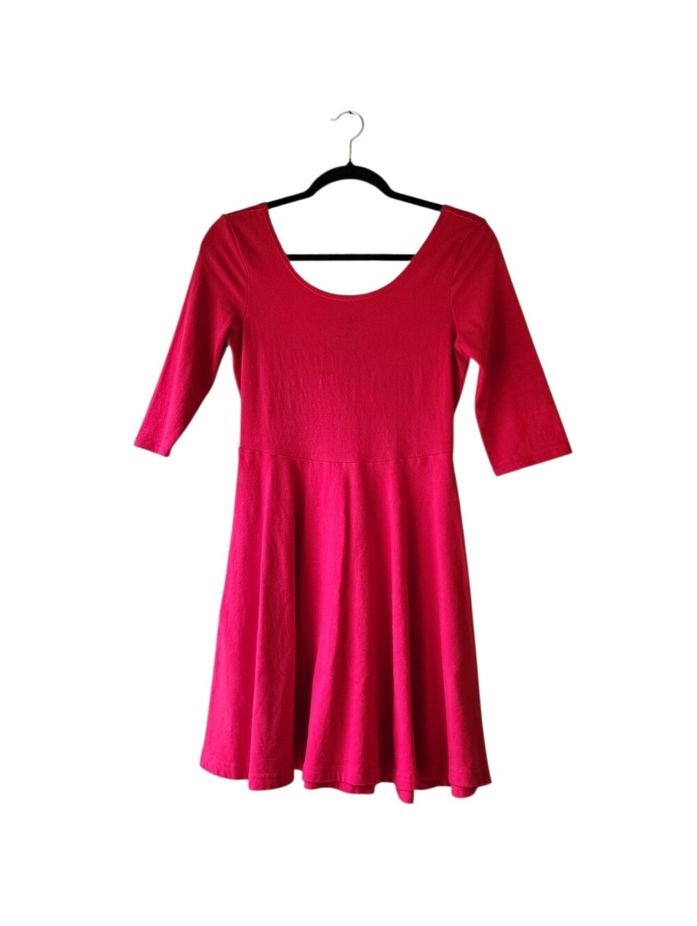 Express Red Dress A-Line 3/4 Sleeve